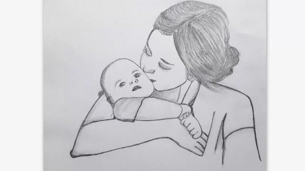 Рисунок мамы для срисовки