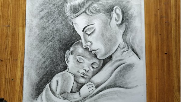 Рисунок на день матери карандашом
