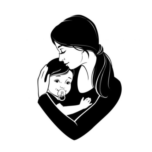Силуэт матери и ребенка