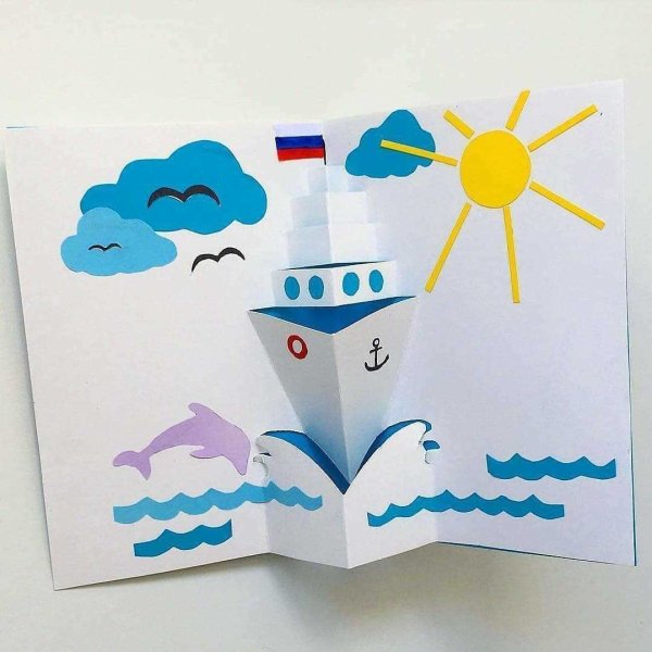 Аппликация кораблик