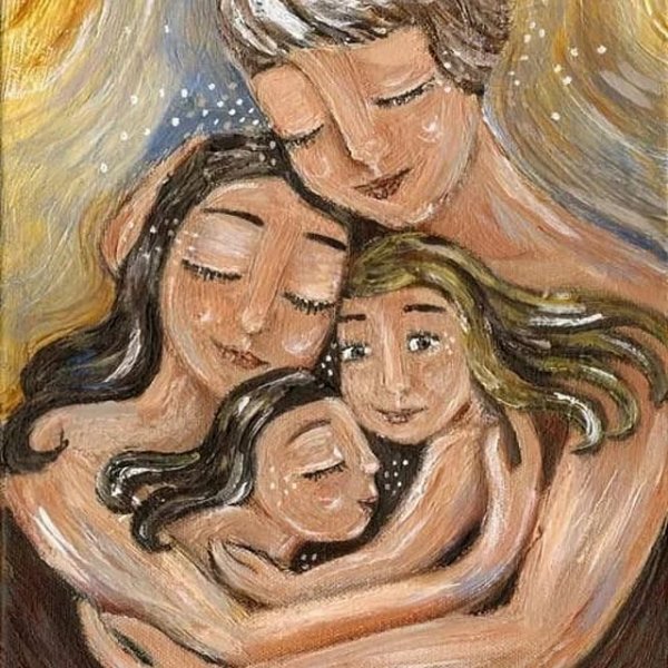 Картина мама и две дочери