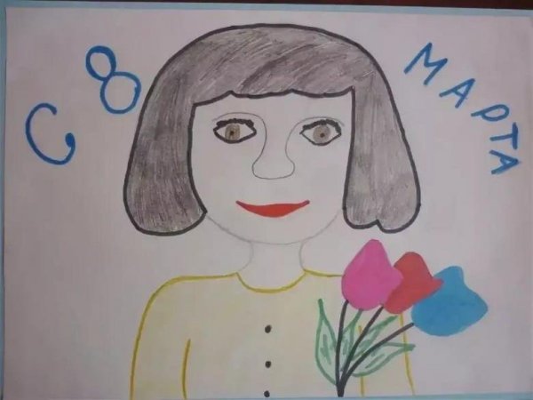 Рисунок мамы красками