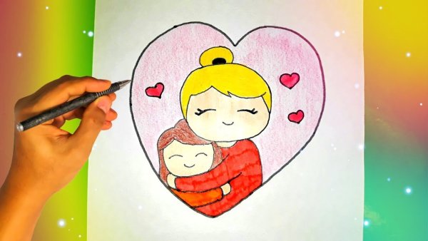 Рисунки для мамы лёгкие и красивые