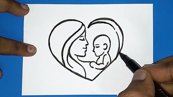 Рисунок для мамы легко