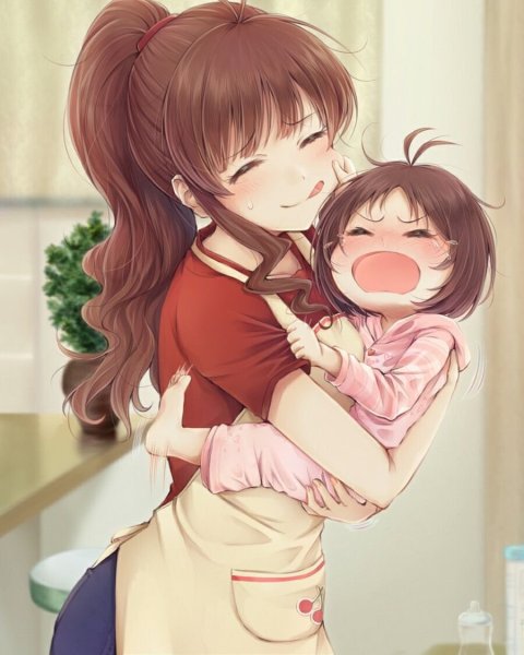 Аниме мать и младенец