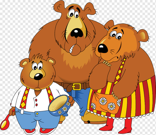 Семья мультяшных медведей