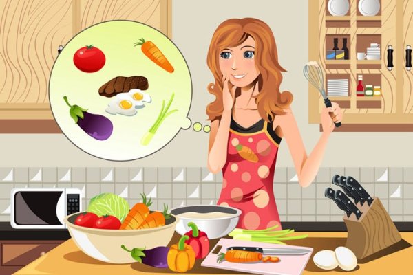 Хозяйка на кухне нарисованная