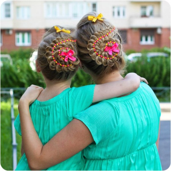 Прическа для мамы и Дочки