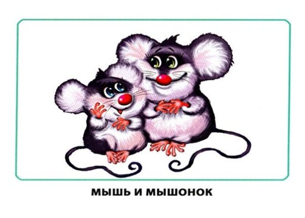 Мышка карточка для детей