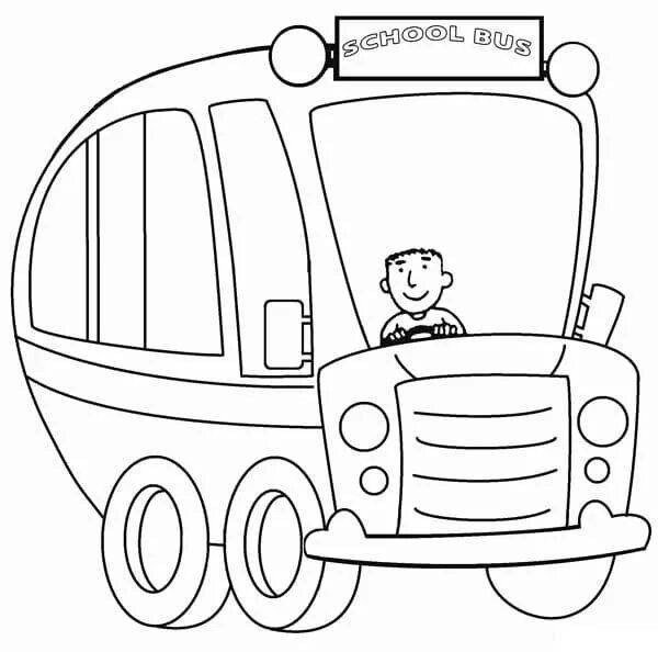 Раскраска водитель автобуса