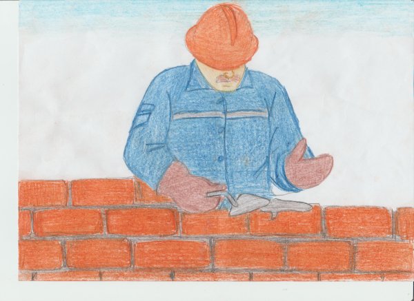 Рисунок на тему Мои родители строители