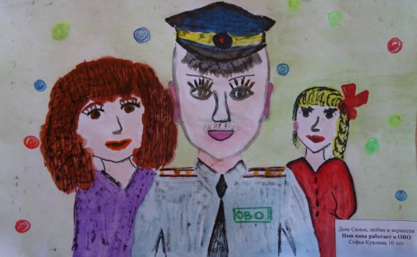 Детские рисунки в честь дня полиции