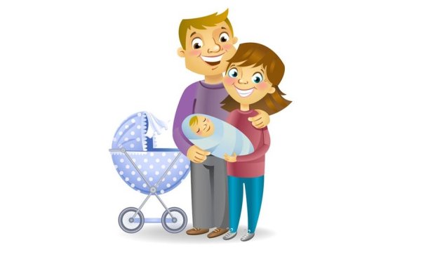 Семья с новорожденным