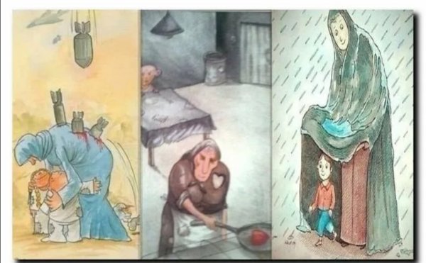 Мать защищает ребенка