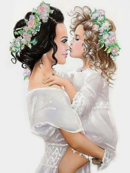 Мать и дочка рисунок принцессы