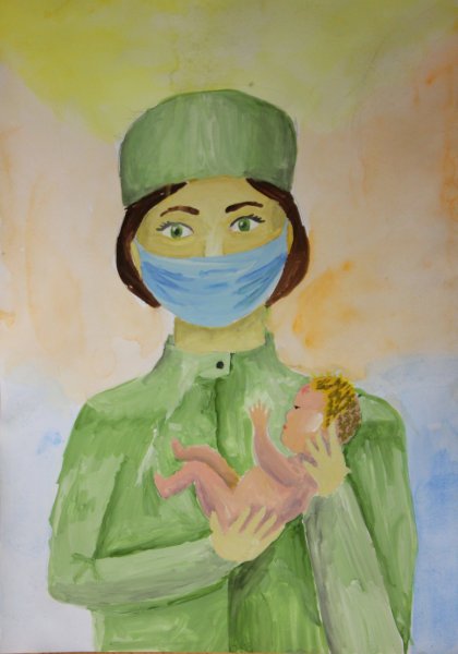 Рисунок на тему моя мама медик