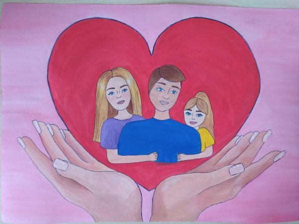 Рисунок наша дружная семья