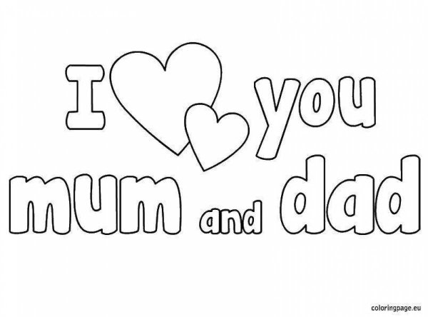 Раскраска i Love you