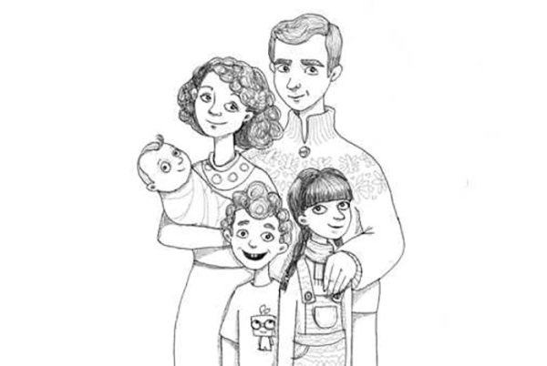 Семья рисунок карандашом
