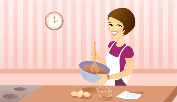 Мама печет торт картинка для детей