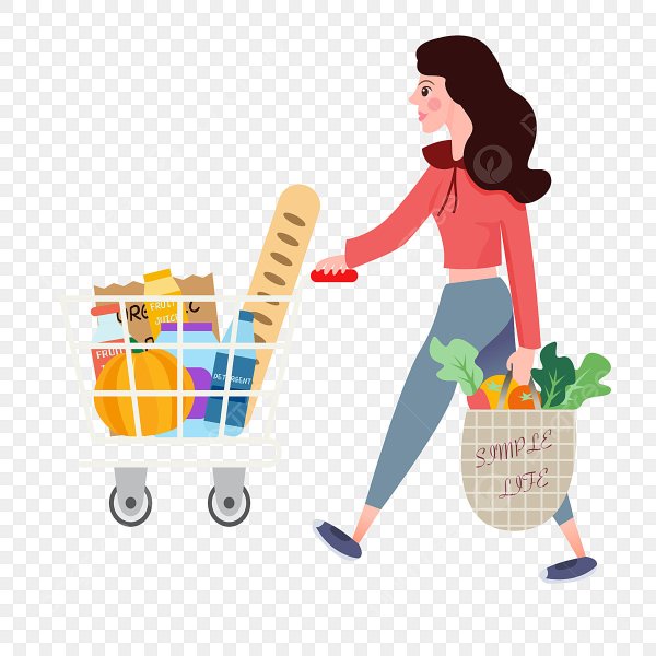 Картинка мама покупает продукты