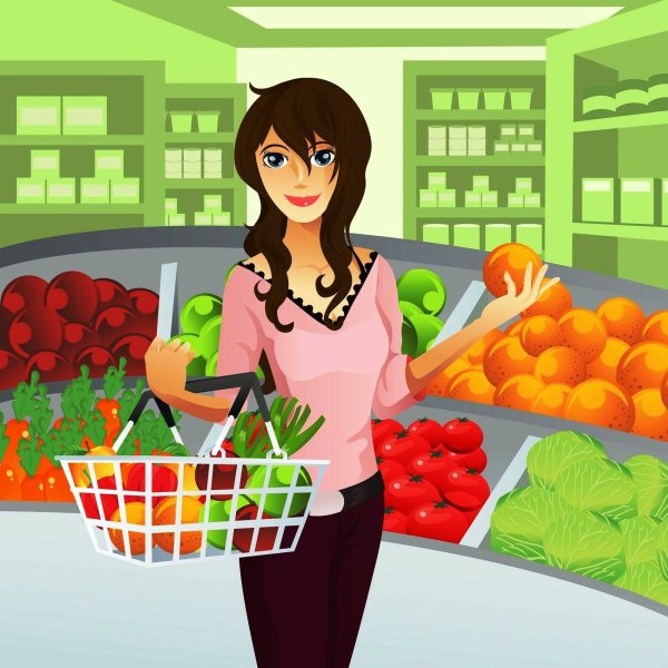Магазин продуктов мультяшный