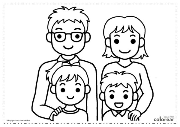Семья картинка для детей раскраска