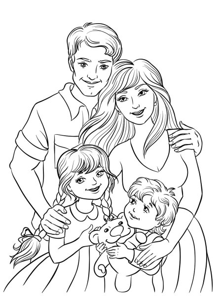 Раскраска "моя семья"