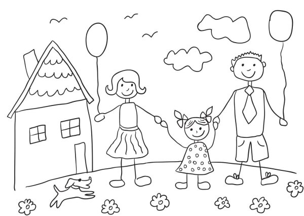 Раскраски ко Дню семьи в детском саду