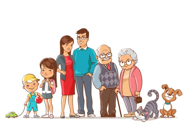 Рисунок семьи с бабушкой и дедушкой