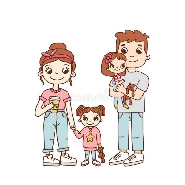 Семья с двумя дочками