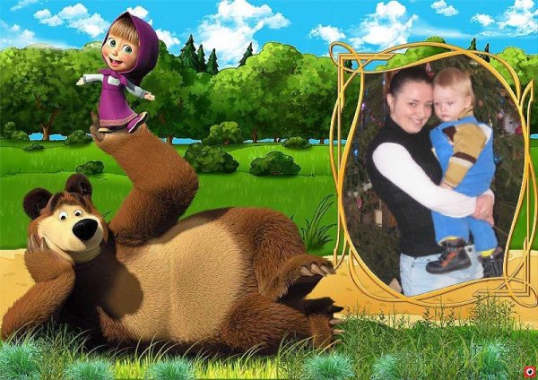 Рамка для кружки Маша и медведь