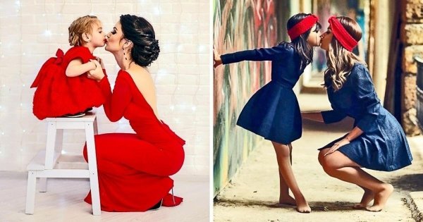 Яркая фотосессия мамы и Дочки