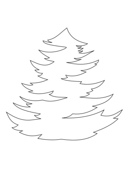 Елка рисунок трафарет