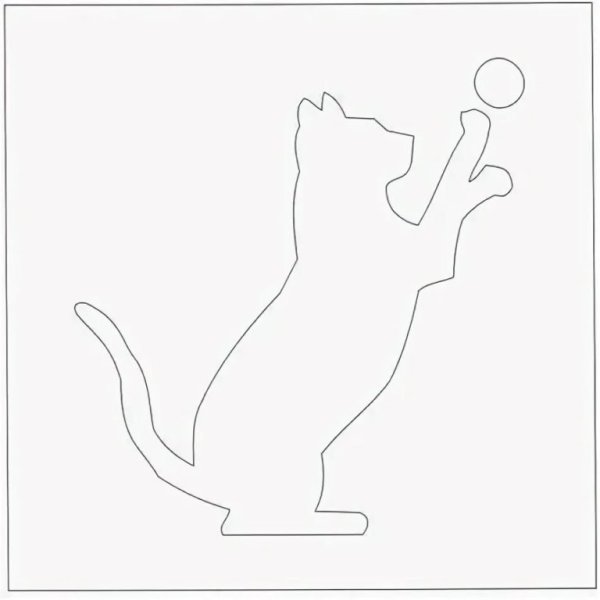 Трафарет кошки на окно