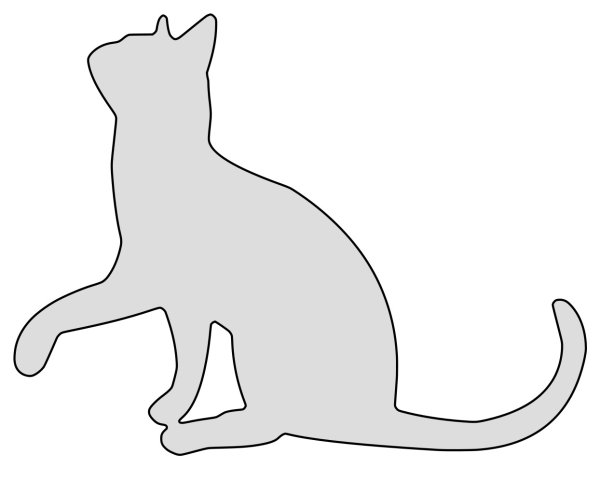 Трафарет котика на окно