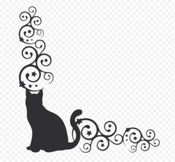Силуэт кошки в узорах
