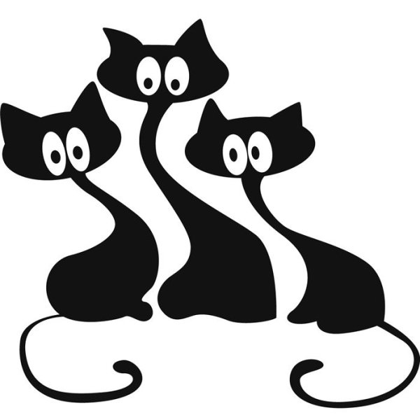 Силуэты кошек для вышивания