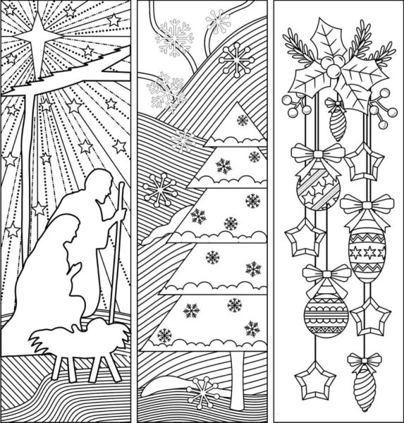 Рисунки новогодних закладок