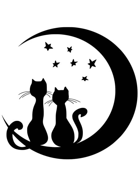 Кот трафарет силуэт