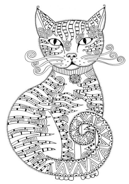 Рисунок кошки для раскрашивания