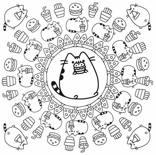 Раскраски коты Пушины
