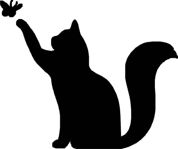 Силуэт кота с поднятой лапой