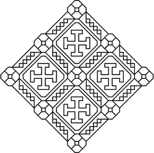 Марийский орнамент трафарет