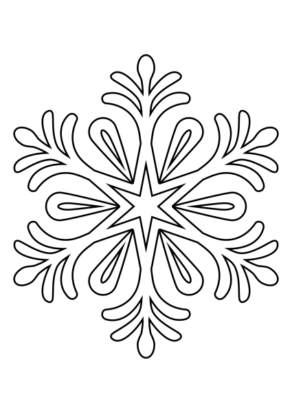 Снежинка раскраска
