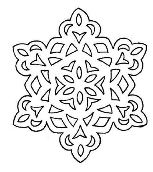 Снежинка трафарет для вырезания