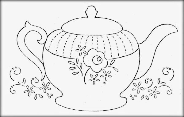 Чайник Гжель раскраска