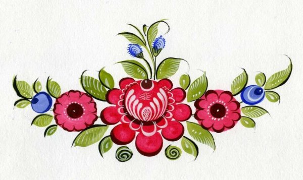 Городецкая роспись из Розанов и купавок