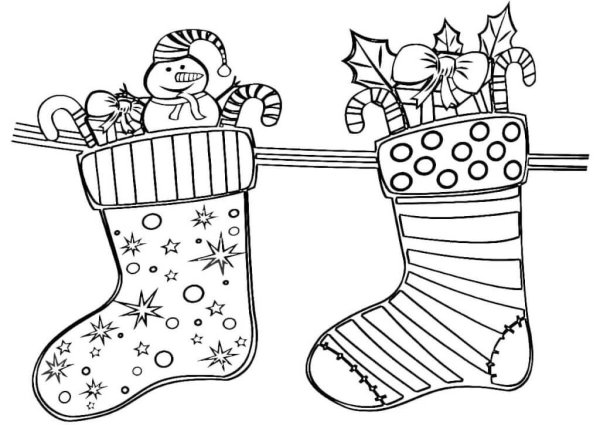 Трафареты новогодние носки (47 фото)
