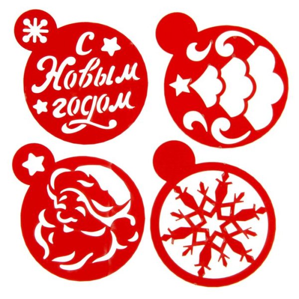 Трафарет для торта с новым годом